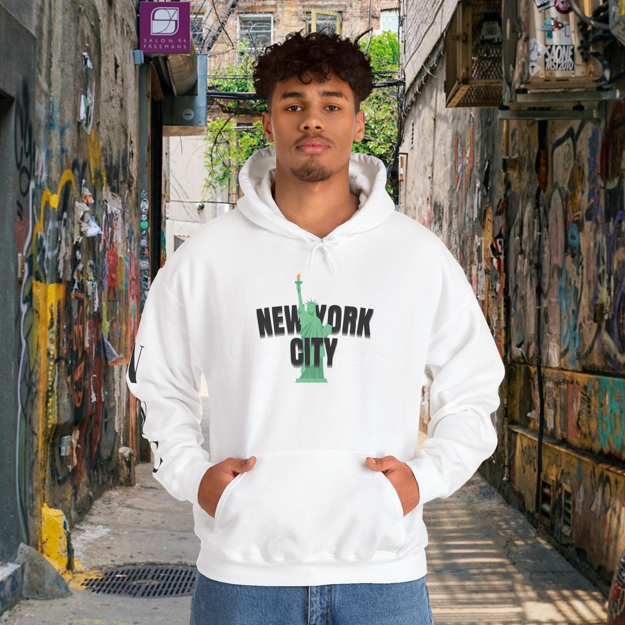 New York City Hoodie - Statue of Liberty & Brooklyn Bridge