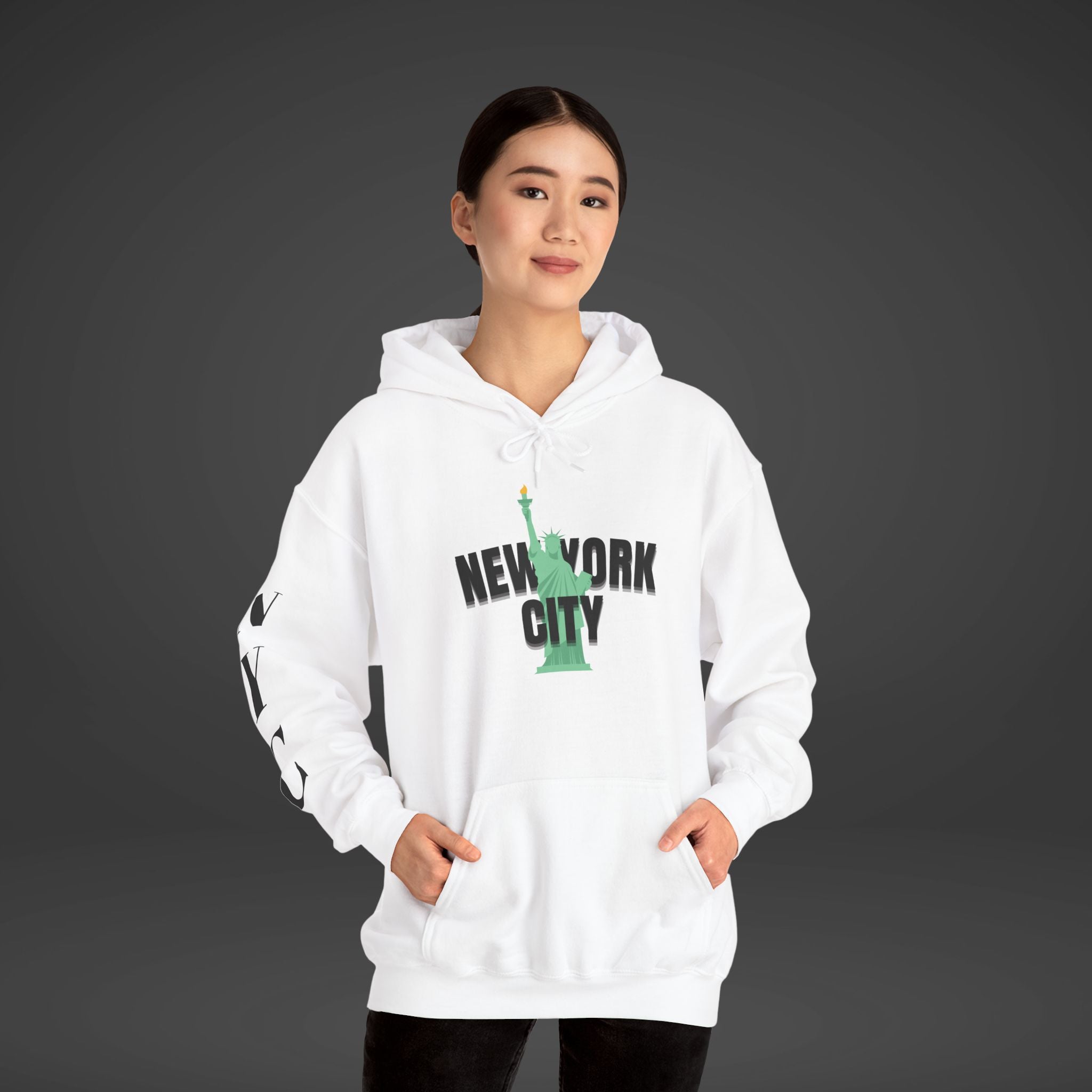 New York City Hoodie - Statue of Liberty & Brooklyn Bridge