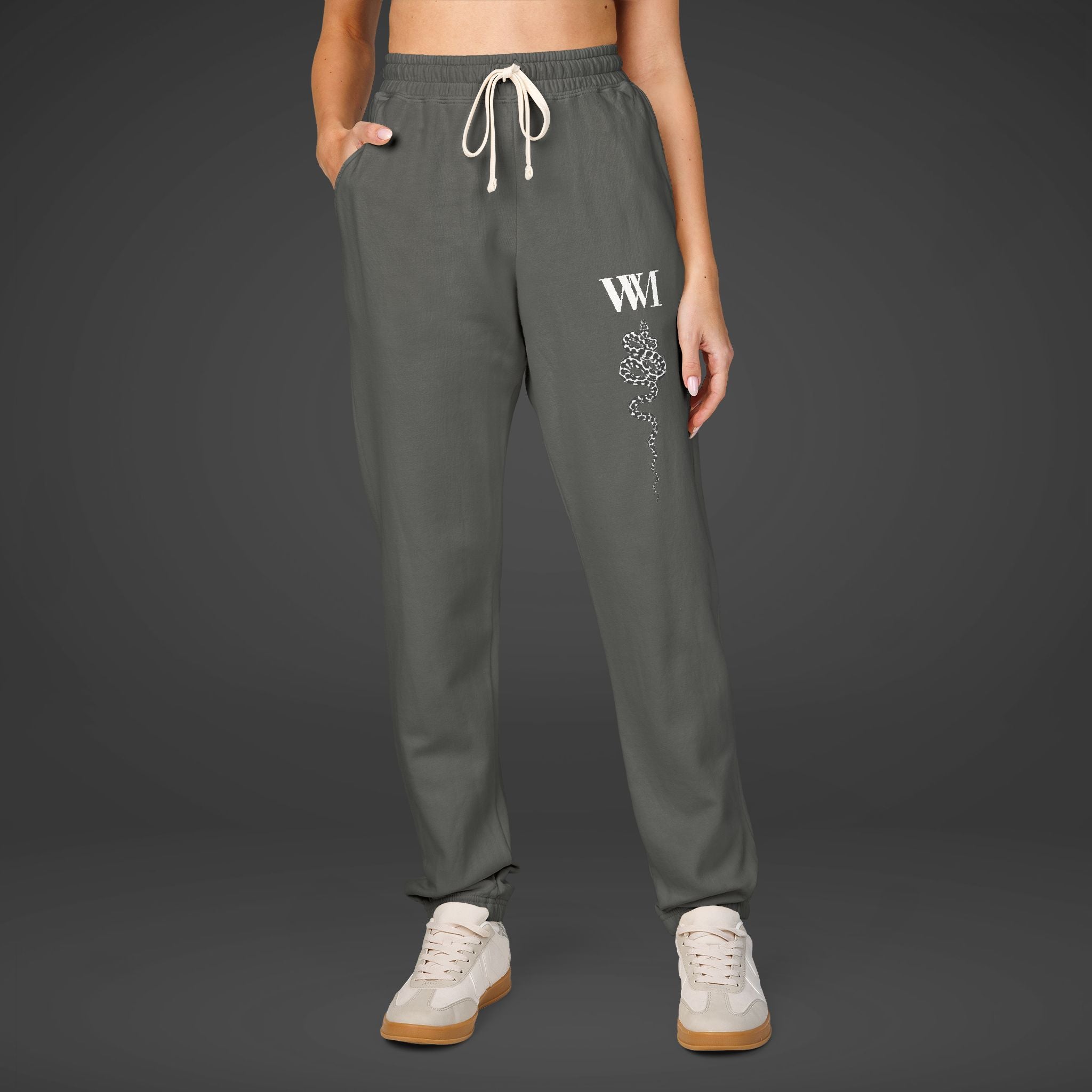 Sweatpants — 'WM' Drip Graphic Fleece Joggers